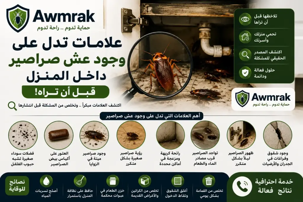 علامات تدل على وجود عش صراصير داخل المنزل