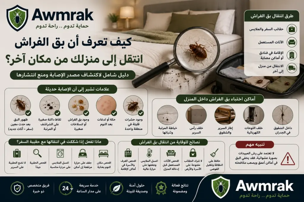كيف تعرف أن بق الفراش انتقل إلى منزلك من مكان آخر